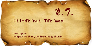 Miltényi Tímea névjegykártya